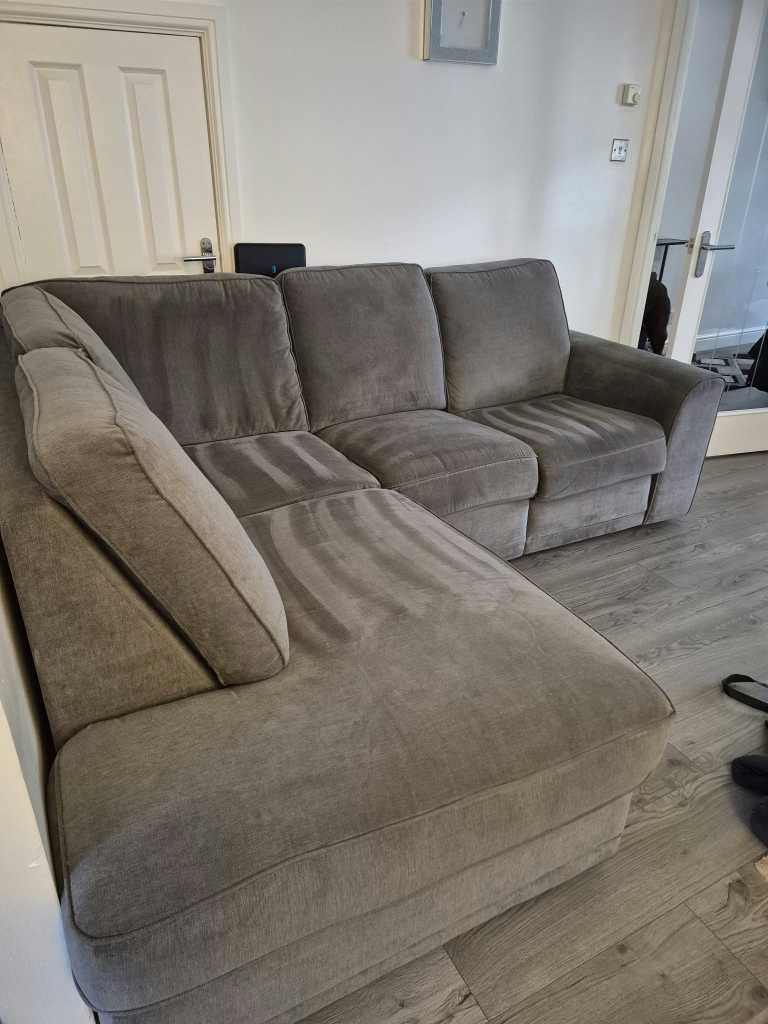 Grey Corner Sofa with Chaise – Good Condition