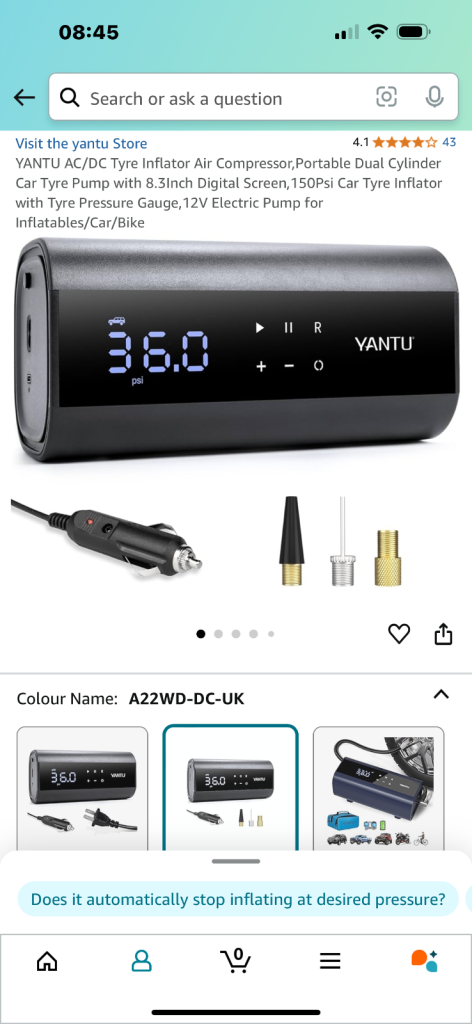 image for YANTU AC/DC Tyre Inflator Air Compressor