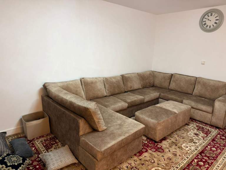 Corner Sofa 8 Seater with 2 Stool - Brand New