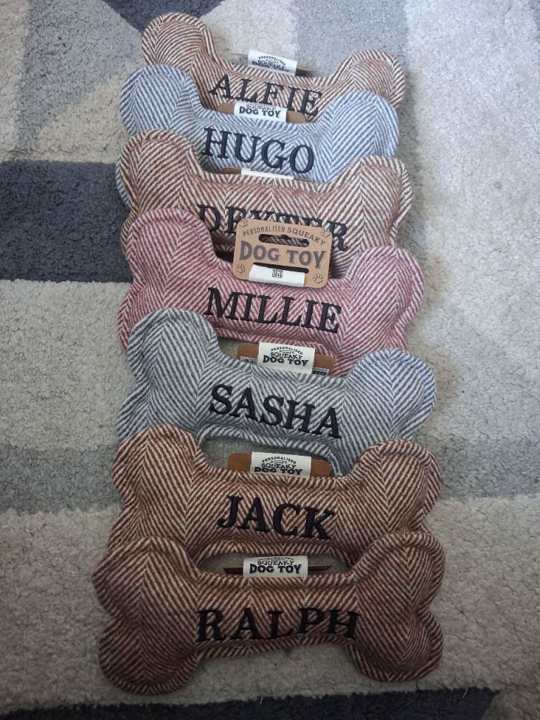 Dog toys personalised