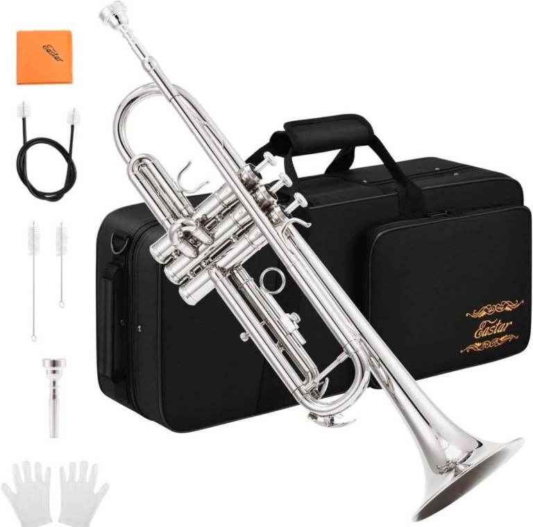 Eastar Bb Standard Trumpet Set for Beginner, Brass Student Trumpet Instrument with Hard Case