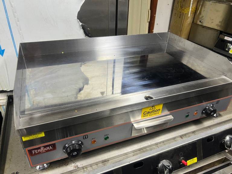 NEW CHROME 75 CM Ferrara Electric Griddle -CATERING COMMERCIAL KITCHEN CAFE RESTAURANT