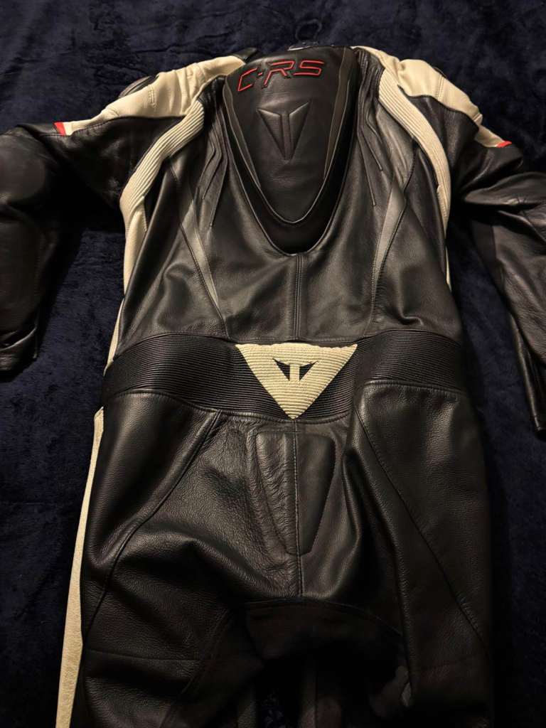 Dainese C-RS 1-Piece Leather Race Suit - Black & White - Size 56 (UK 46)