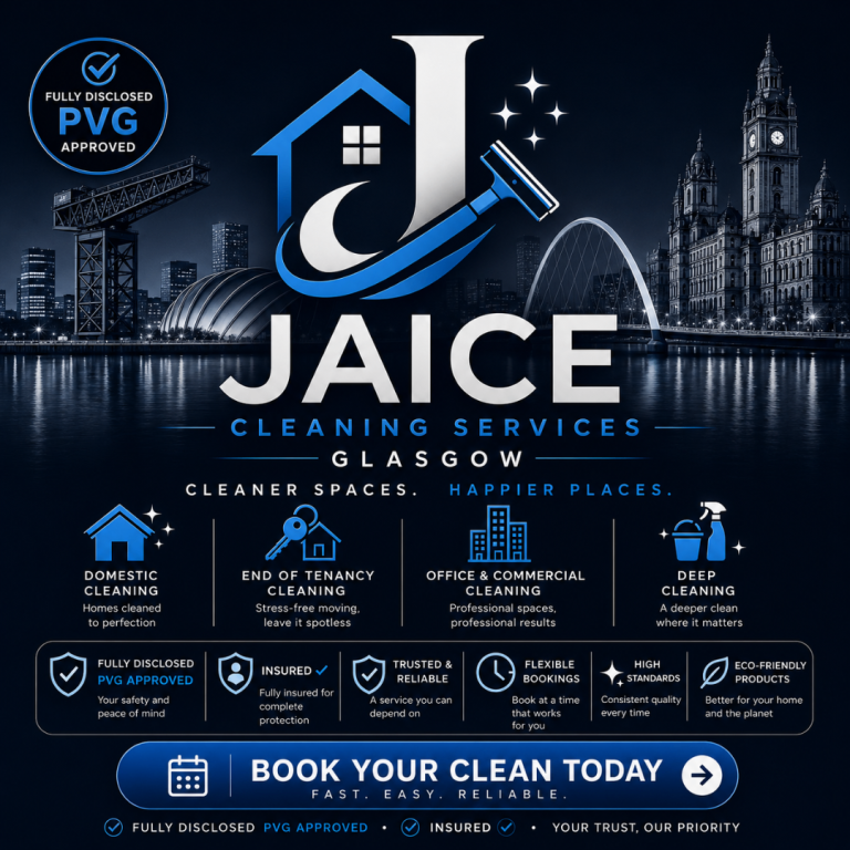 ✨ JAICE CLEANING SERVICES – GLASGOW & SURROUNDING AREAS ✨