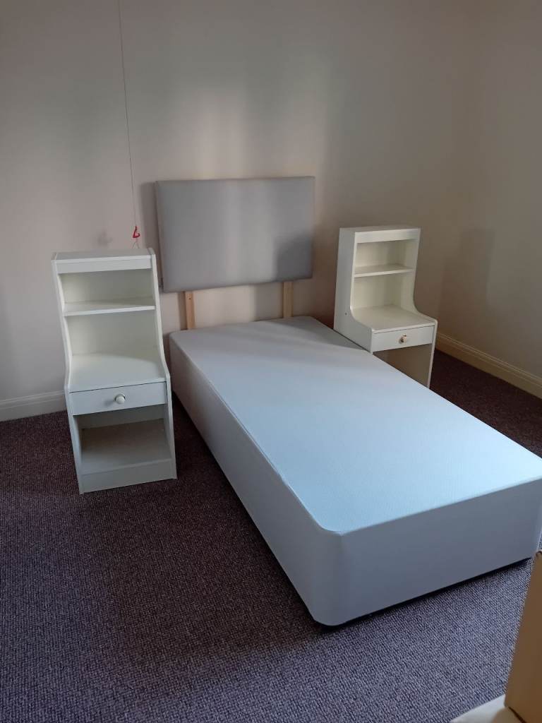 Single bed base with headboard