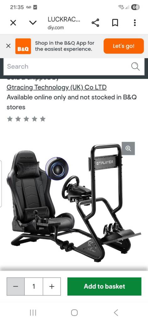 Gtracing Technology Xbox/PlayStation Racing Chair with Steering Wheel