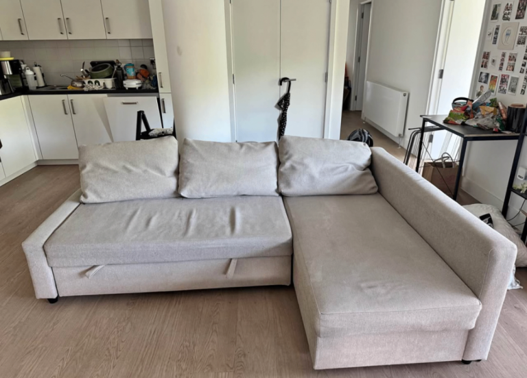 IKEA FRIHETEN Corner Sofa Bed - Beige fabric 