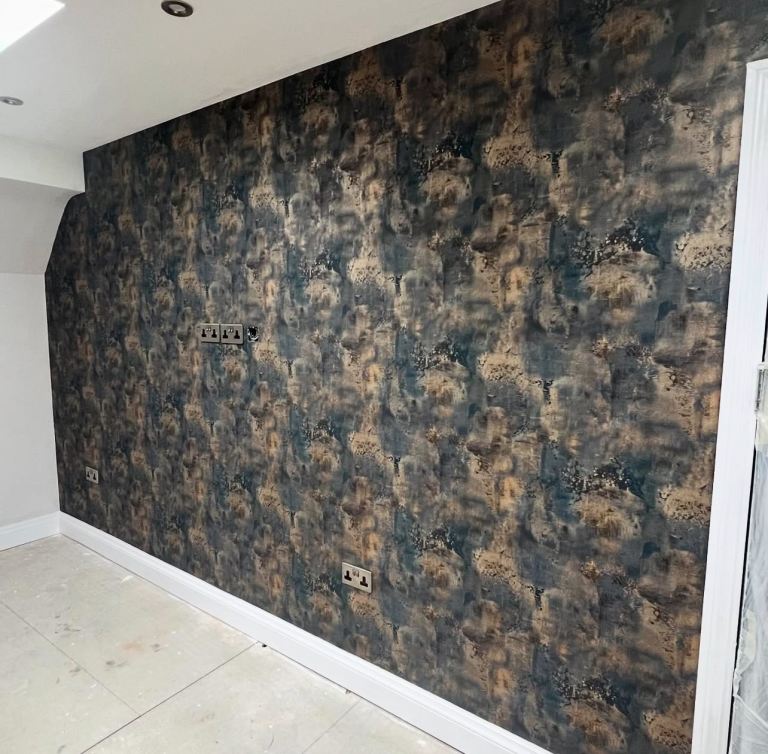Wallpaper installation feature walls 