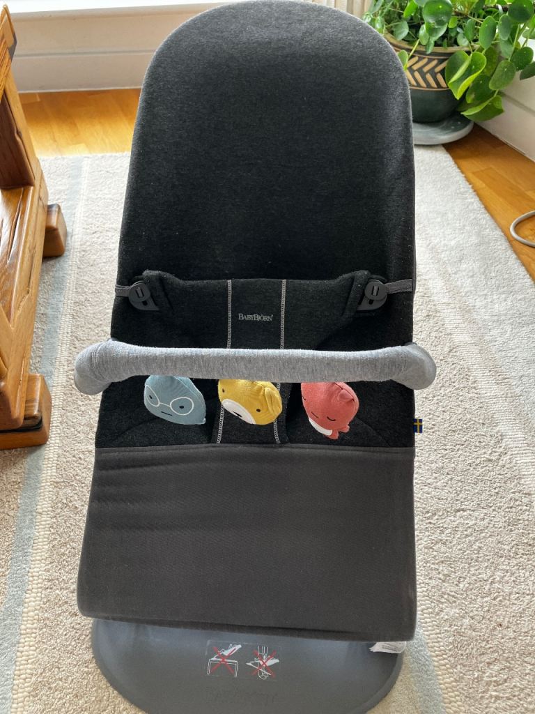 Babybjorn Bouncer Bliss with toy bar. 