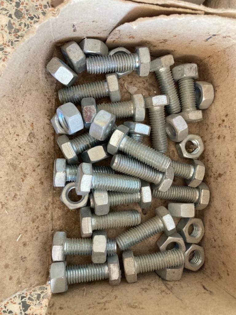 M8, M10, M12 Zinc plated Coach bolts with hex nuts 35 and 75mm long x ~181