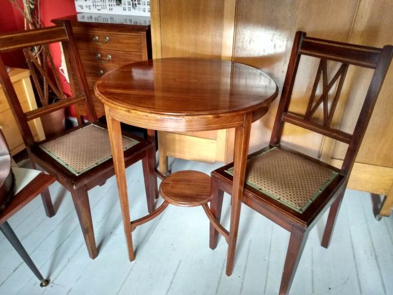 2 vintage chairs, a pair of Edwardian antique chairs for dining or bedroom.
