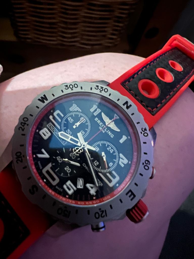 Breitling Endurance Pro Watch with Red and Black Strap