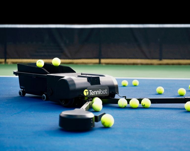 Tennibot robotic tennis ball collector 