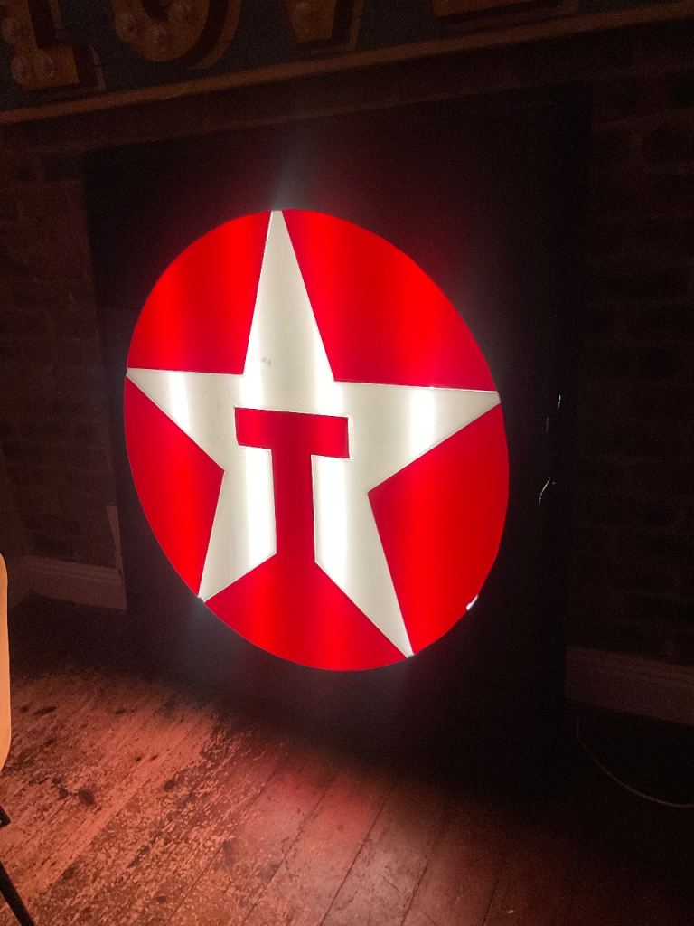 Huge Original Texaco Petrol Station Totem Sign Cover - Illuminated Display