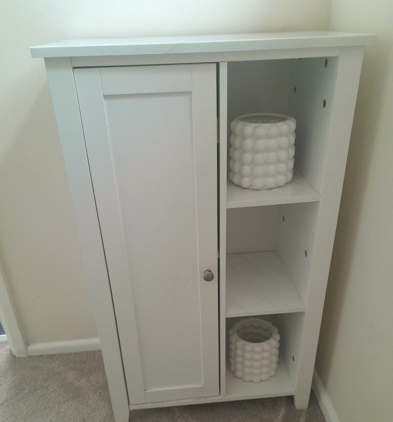 Next bathroom unit white with faux marble top