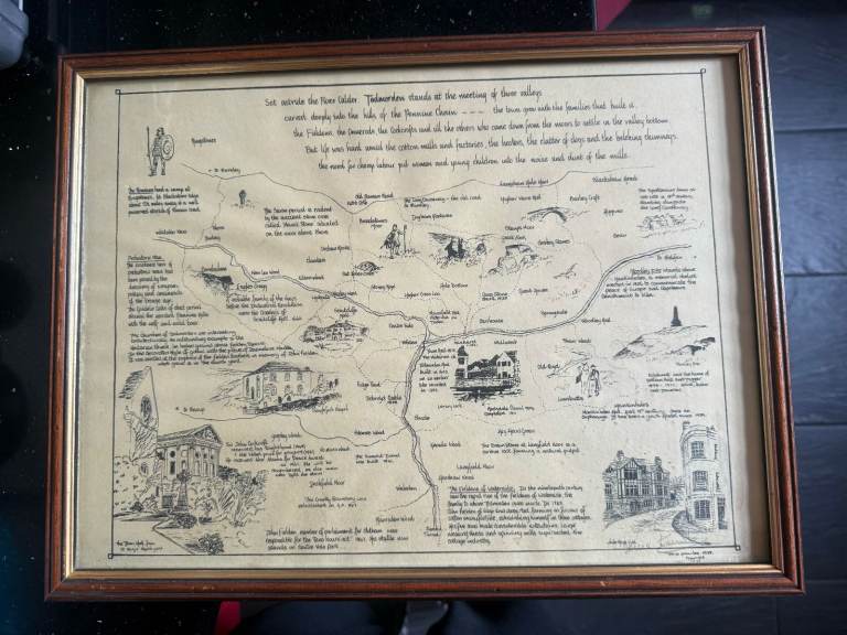 Todmorden - Historical depiction beautifully illustrated by Tricia Knowles. Framed