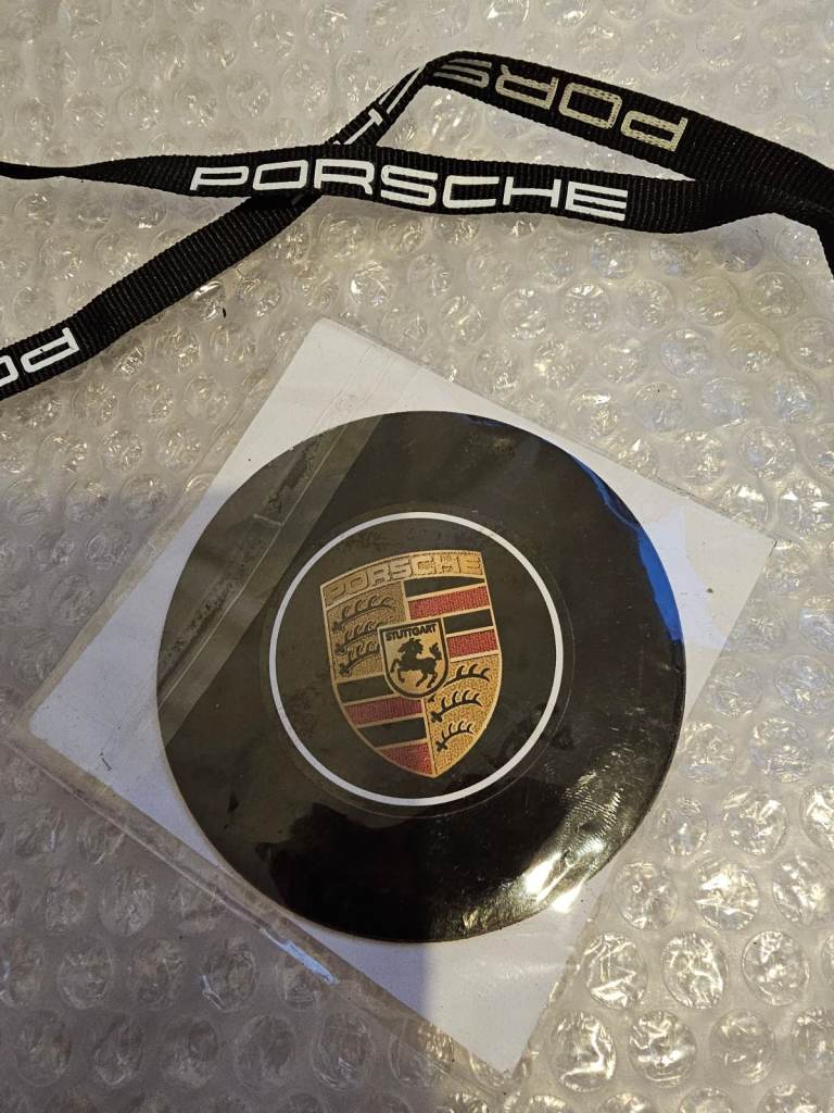 Genuine PORSCHE TAX DISC HOLDER AND STRAP - RARE