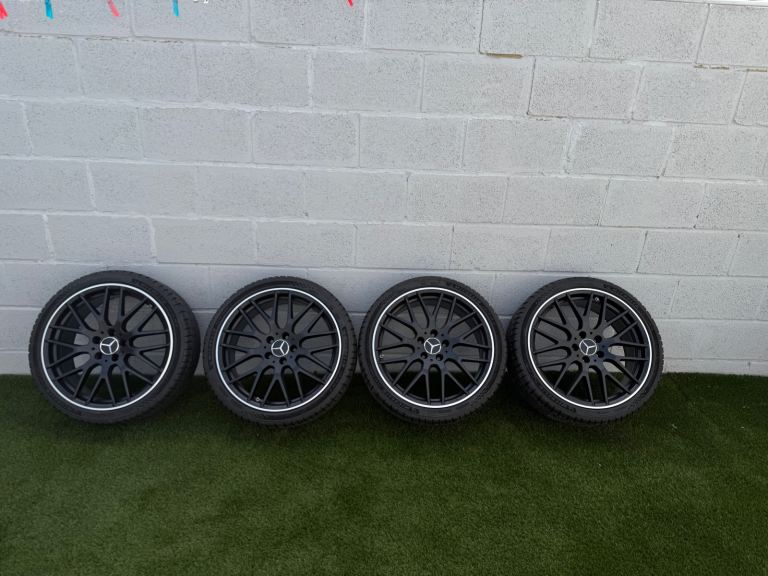 Genuine Mercedes A45 CLA45 AMG Alloys Set Of 4 19” Matt Black DIAMOND CUT