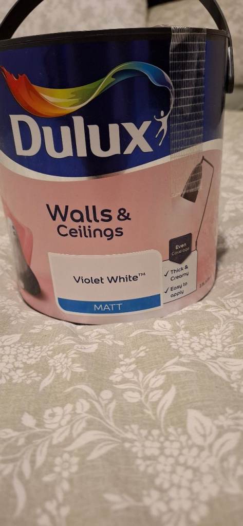 Dulux Walls & Ceilings Paint - Violet White Matt 2.5L