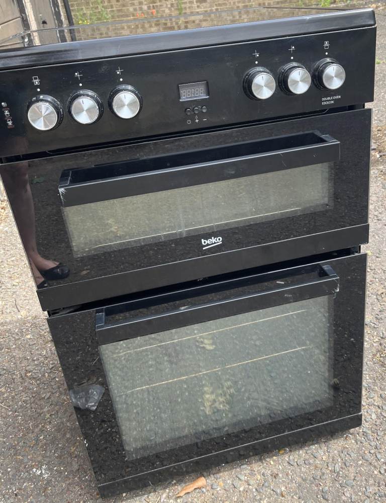 Beko Electric Black Double Oven Cooker 