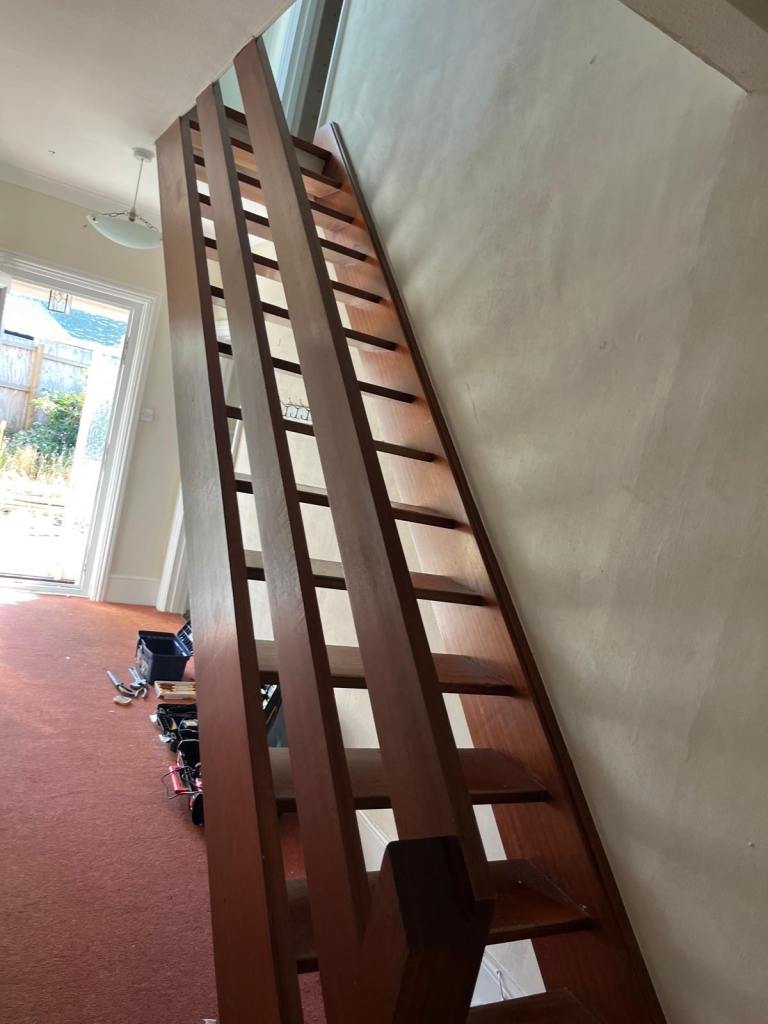 Wooden Staircase with Handrail – Good Condition