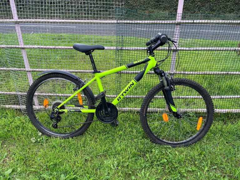B'TWIN RR 500 Jr Kids Mountain Bike - Yellow, Good Condition