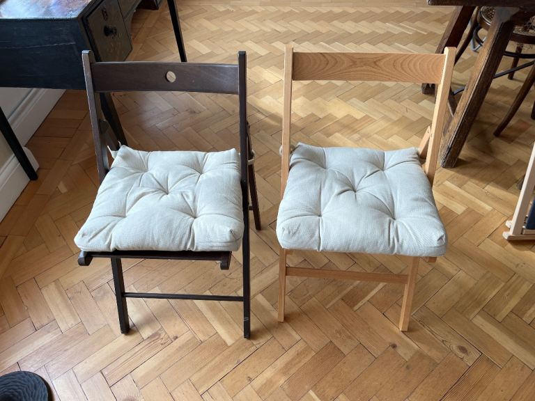 Folding wooden ikea chairs 