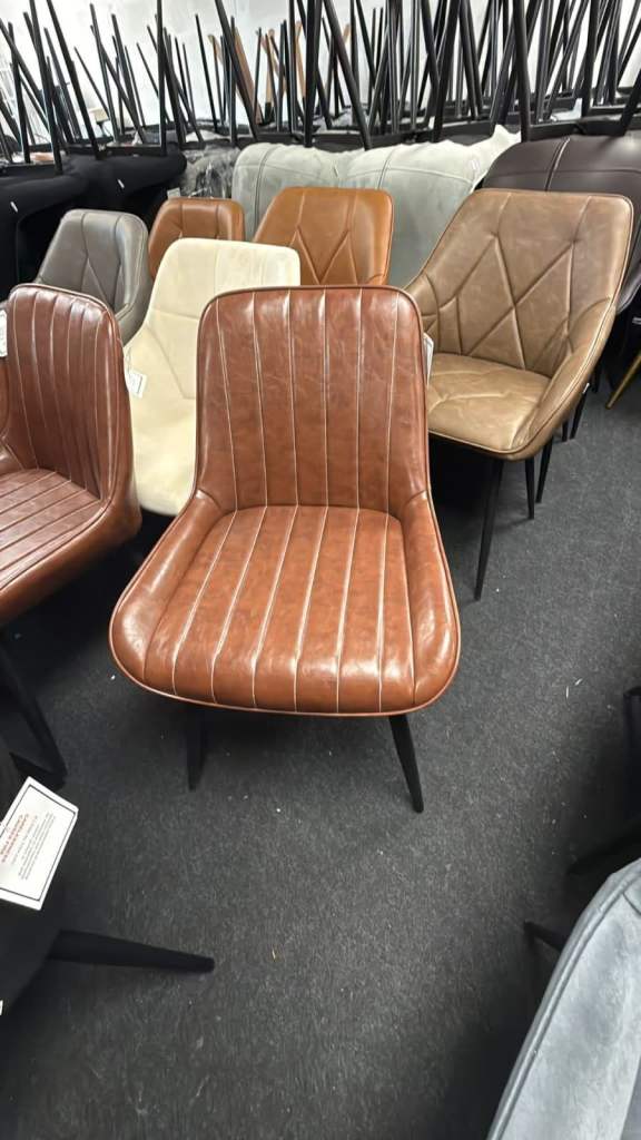 Brown Leather Dining Chair -Brand New Free Delivery