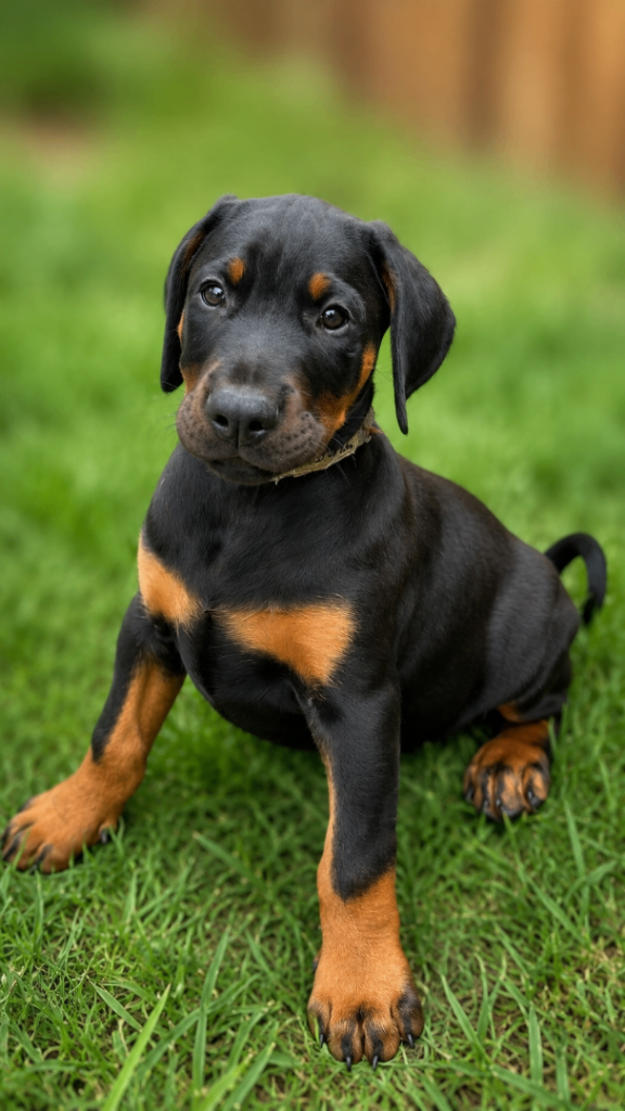 Two 9 week old Doberman puppies 