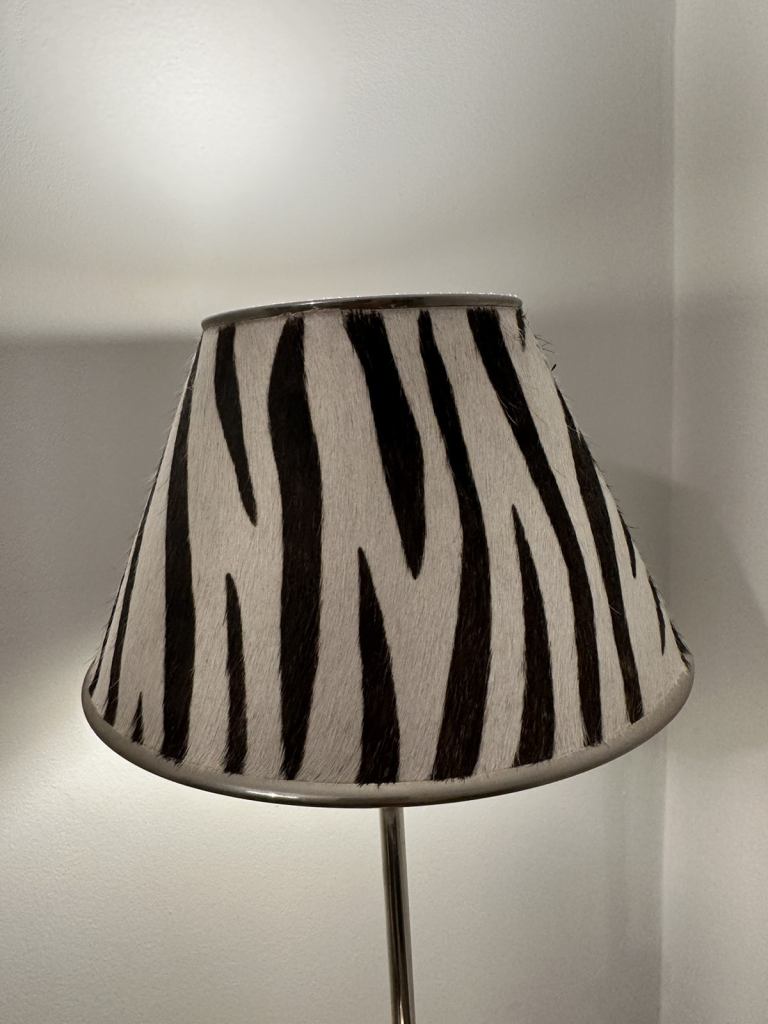 image for Zebra print faux hair table lamp 