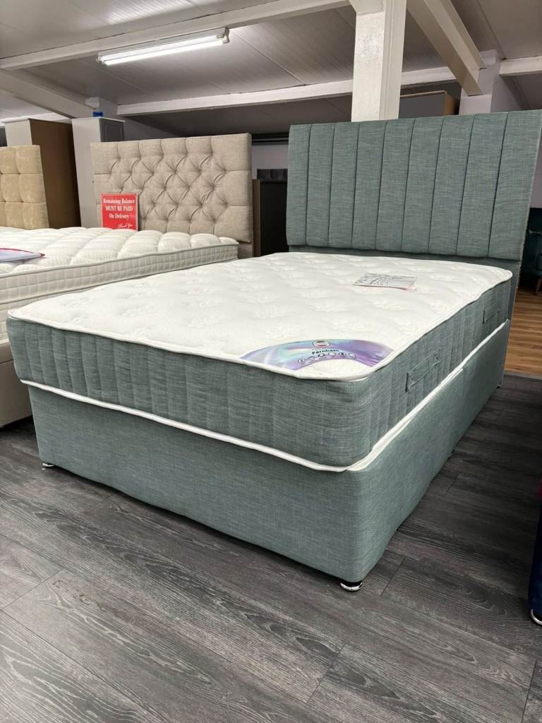 Comfortable DIVAN 4FT6 Double Bed Base With Mattress & Storage Drawers >> 20% Off >> Amazing Price