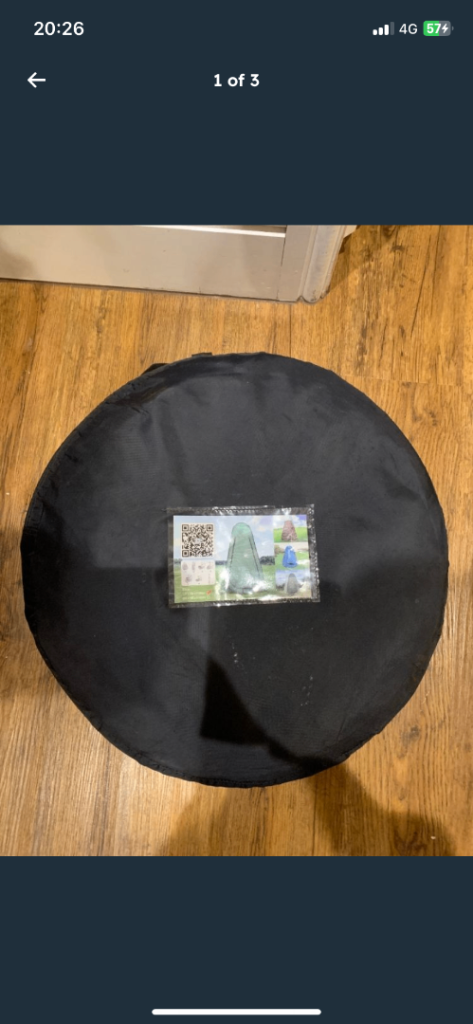 Pop up toilet tent, used once to change in on the beach. 