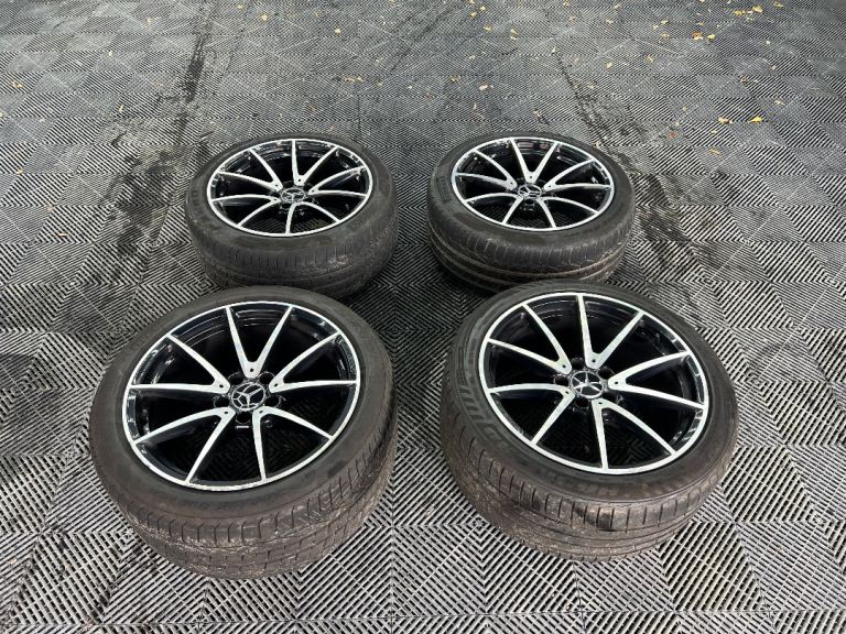 image for GENUINE MERCEDES C63s AMG SILVER ALLOYS - Rears 285/35 ZR18 & Fronts 245/40 R18 ✅