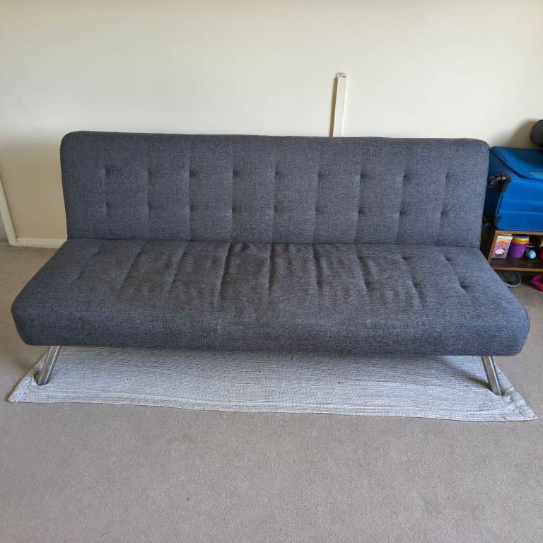 Grey Fabric Sofa Bed / Free to Collect