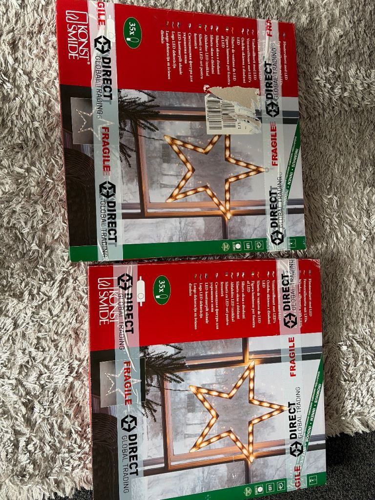 2 led stars used at xmas