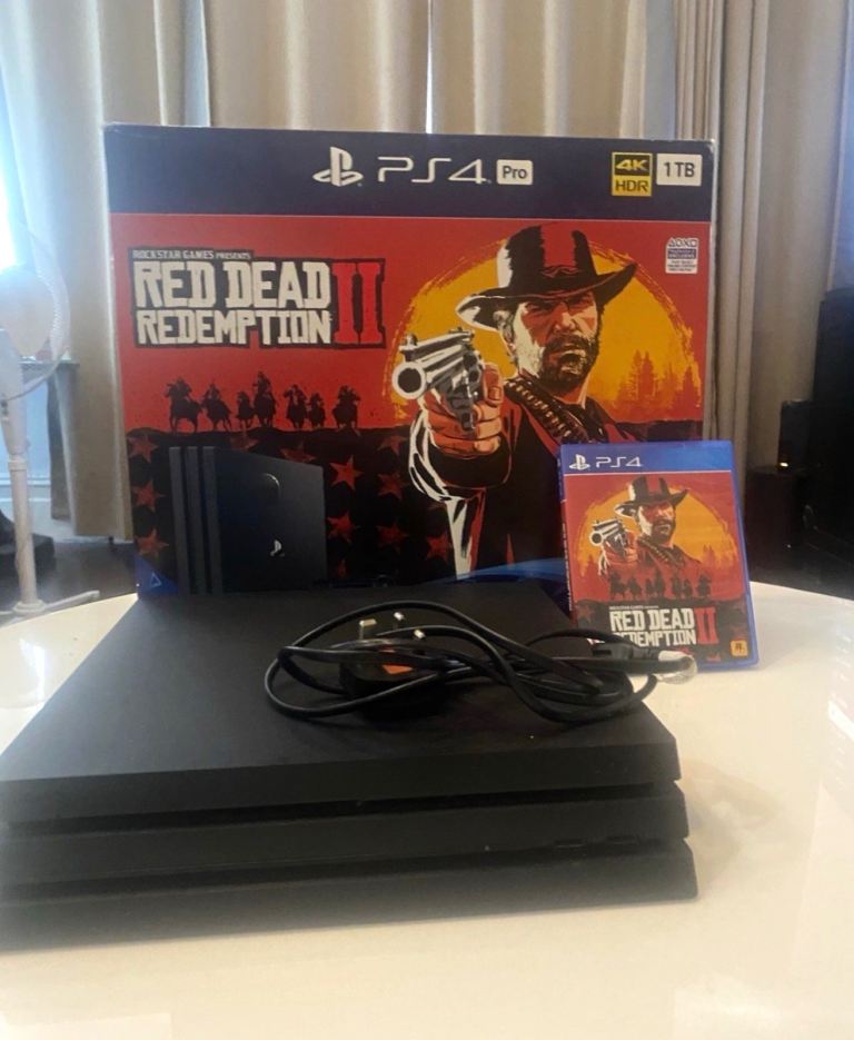 Sony PS4 Pro 1TB Console with Red Dead Redemption 2 brand new condition 