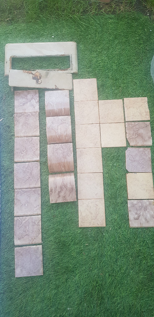 Art Deco fireplace tiles with iridescent shine plus ash hatch