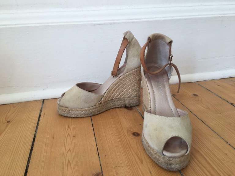 Mint Velvet cream espadrille sandals 