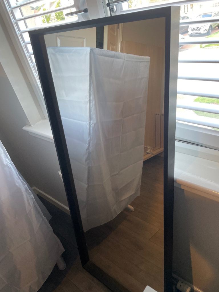 Large Black Framed Mirror – Good Condition