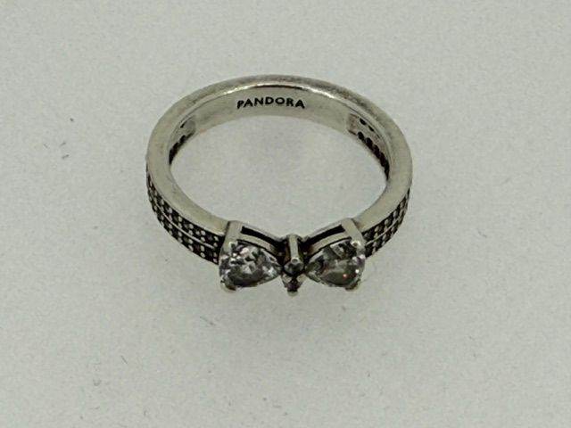 Pandora Sparkling Pave Wrapped Bow CZ Ring - Size 56