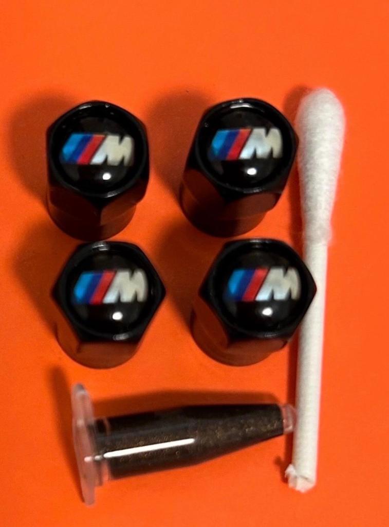 BMW M WHEELS Tyre Valve Caps with grease 