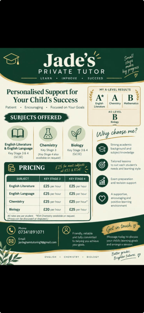 Private KS3 & GCSE Tutor - English & Science