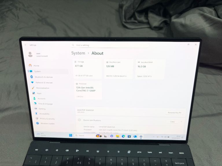 DELL XPS 13 PLUS 9320 TOUCHSCREEN LAPTOP OLED 4K I7 12 GEN,512 GB SSD 16GB RAM (CAMERA NOT WORKING) 