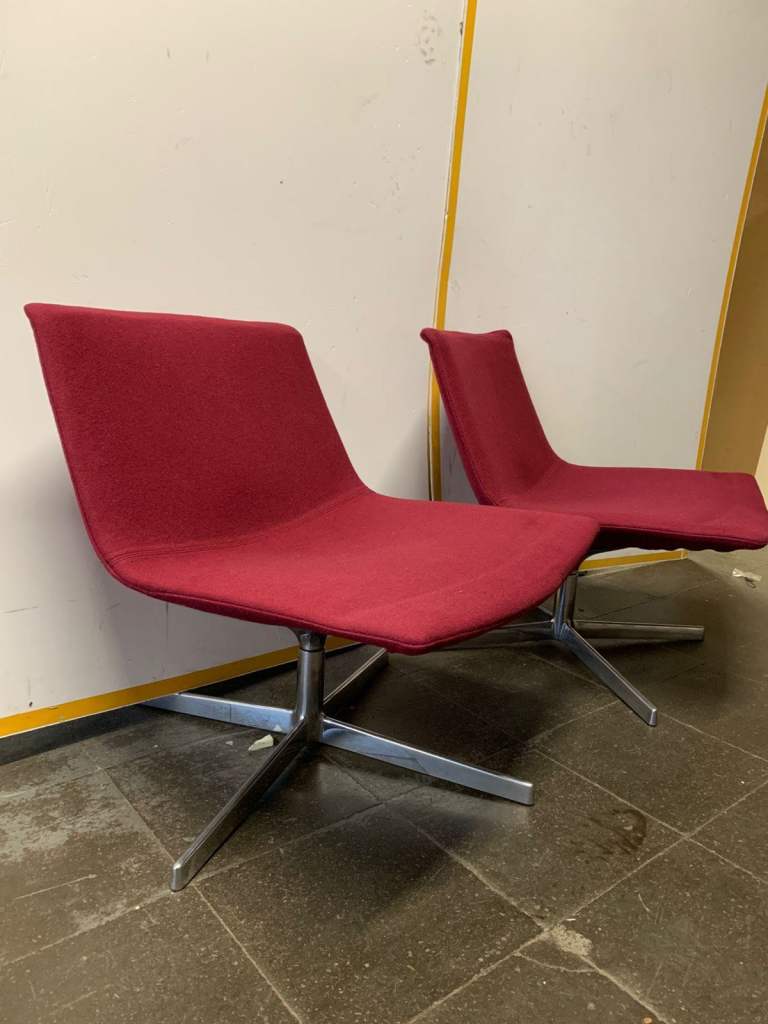 Pair Of Arper Catifa 80 Beige Lounge Chair - ENV390 in excellent condition