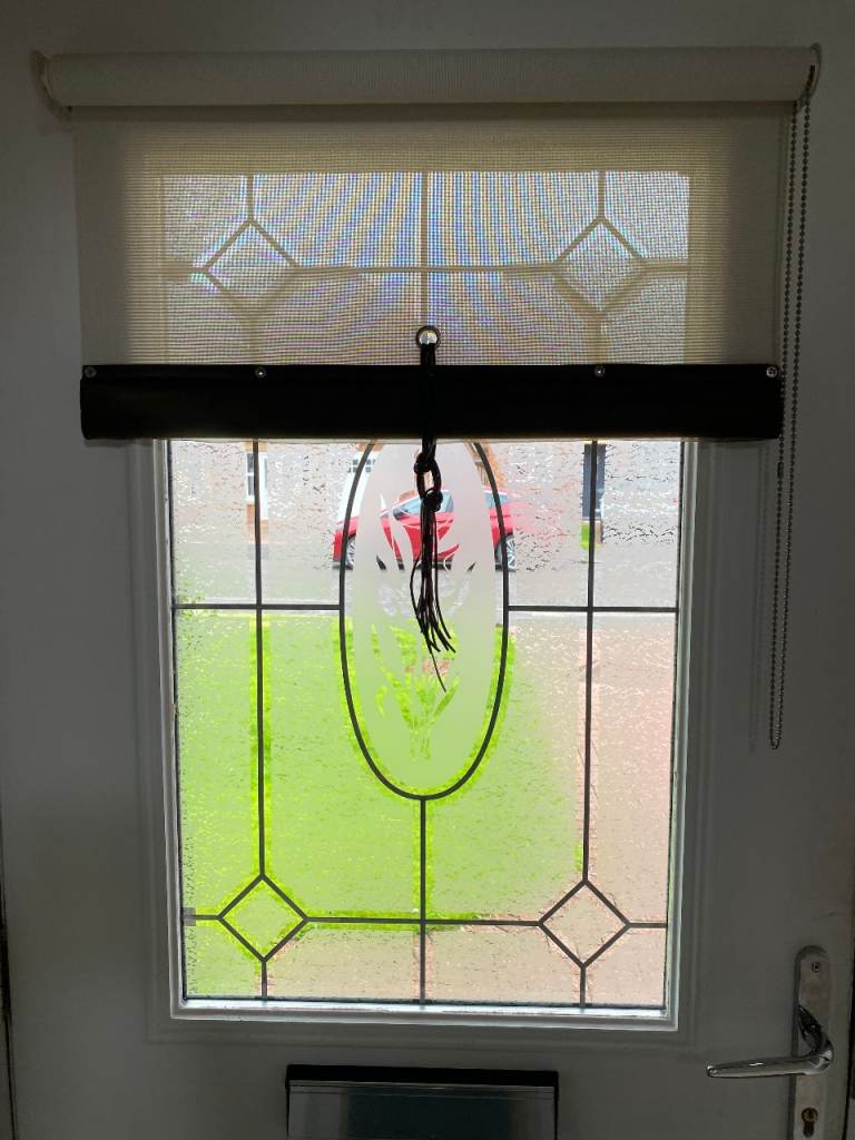PABLO Designer Beige/Brown Fabric window or door blind. 