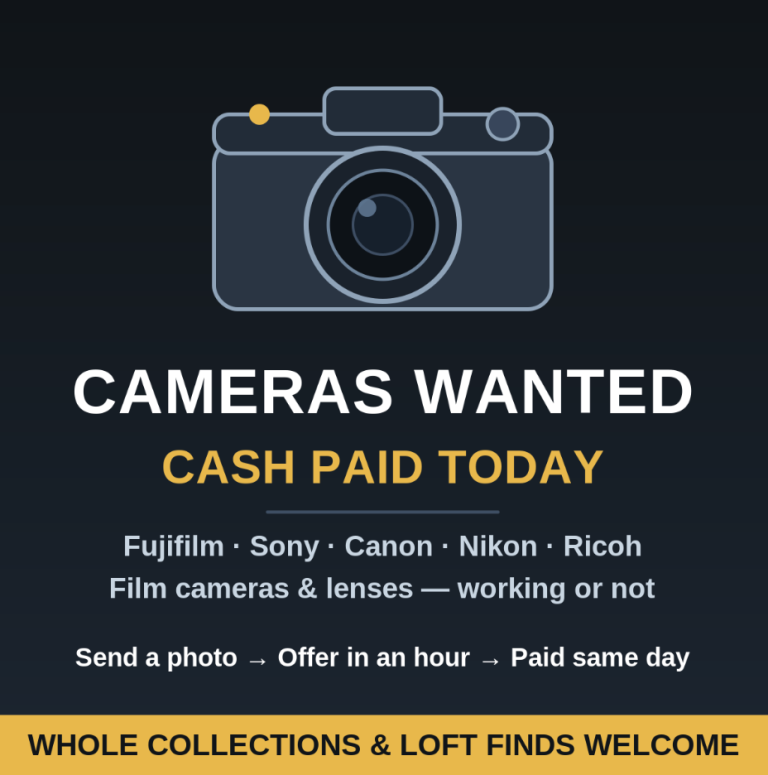 Cameras Wanted — Cash Paid Today for Fuji, Sony, Canon, Nikon etc.