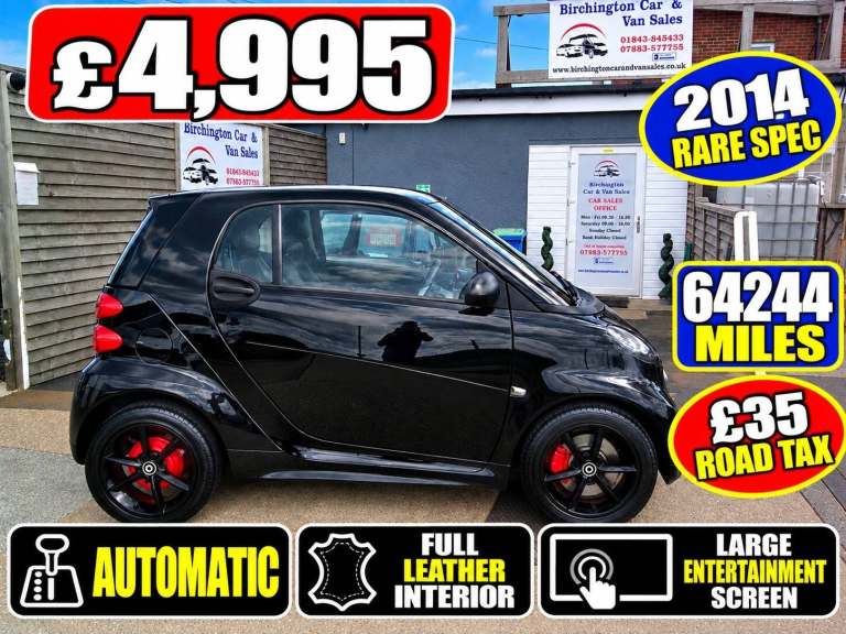 2014 smart fortwo GRANDSTYLE EDITION Softouch Auto AUTOMATIC 999CC *62244 MILES* £35 RD TAX COUPE...
