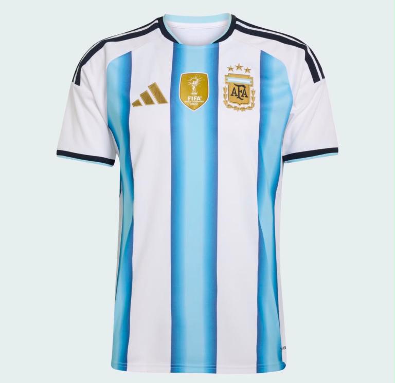 Adidas Argentina Home Football Shirt - White/Blue Stripes