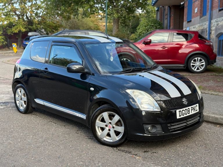 2008 Suzuki Swift 1.5 VVTS GLX 3dr Hatchback Black - 78k Miles - FSH - MOT May 27.