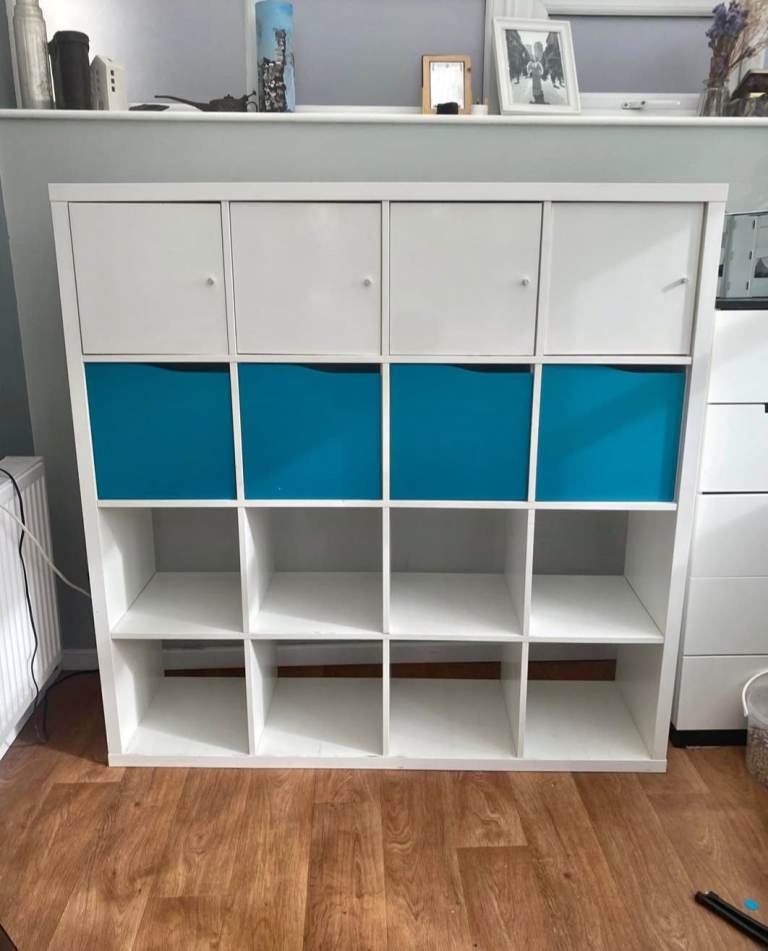 Ikea KALLAX  unit with inserts 4x4 cube unit with DELIVERY 